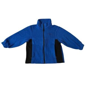 Columbia‎ Youth Kids Size 4/5 Blue Black Full Zip Fleece Jacket Outdoor Casual